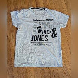 Jack & Jones Light Gray Tee with Subtle Print